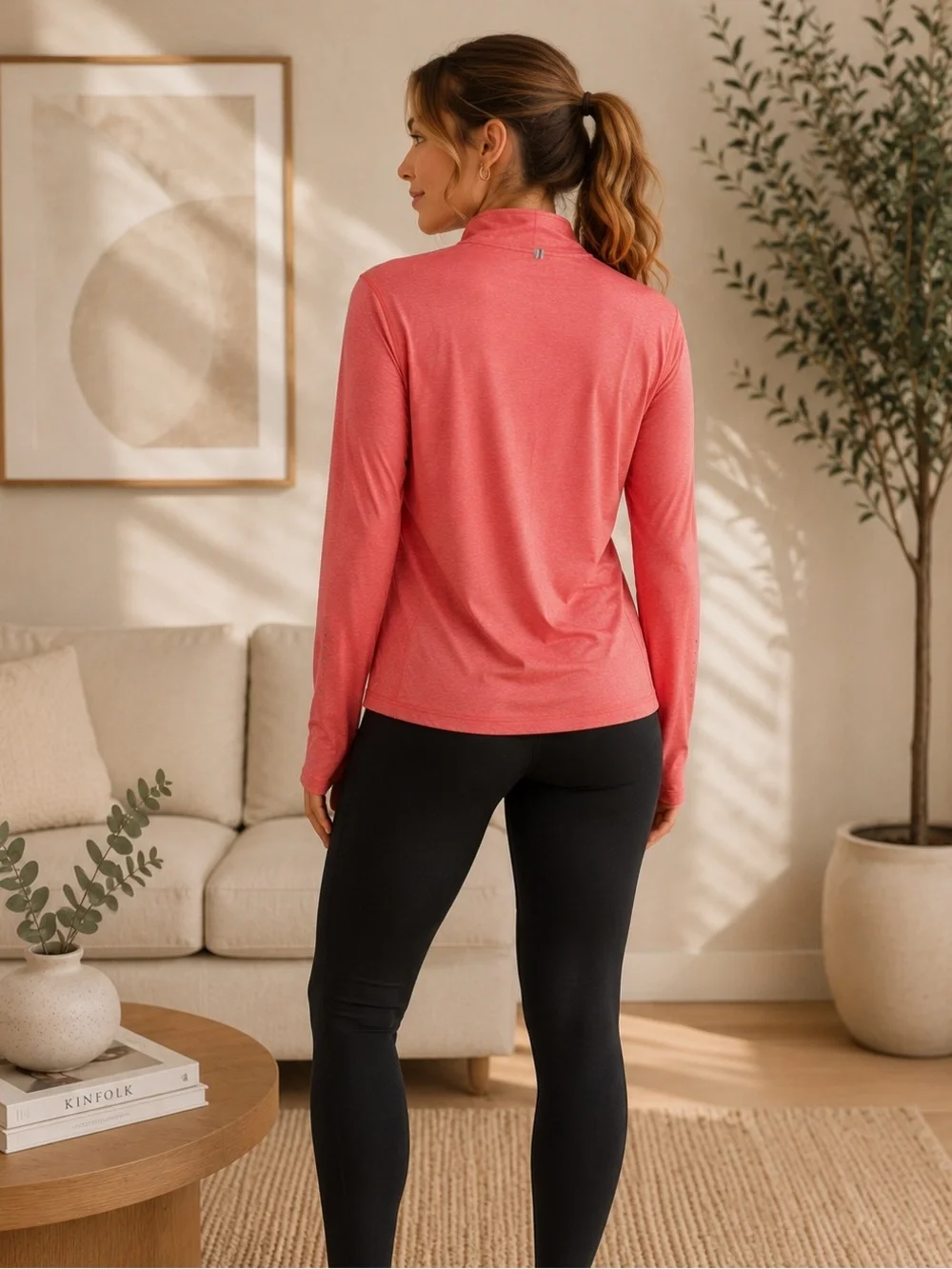 Nike Women's Quarter Zip Pullover - Size Large | Athletic Fit & Bright Coral